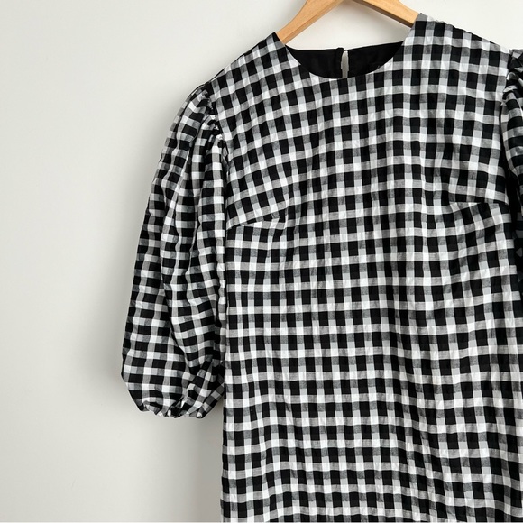 J. Crew Puff-Sleeve Mini Dress in Textured Plaid - Picture 6 of 10